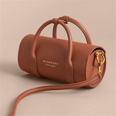 burberry barrel bag brown leather|burberry bags sale outlet.